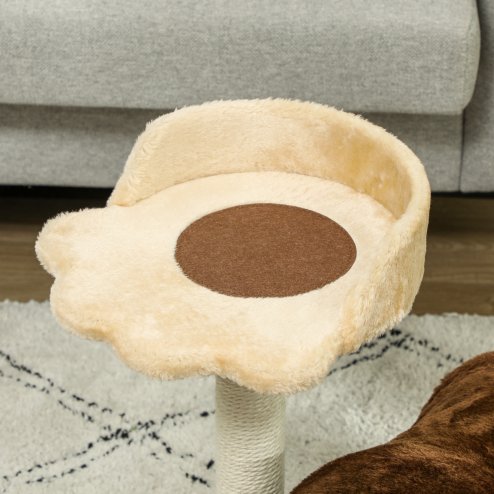 PawHut Cat Tree for Indoor Cats, 47cm Cat Tower with Scratching Post, Cat Bed, Cat Tunnel, Toy Ball, Cute Cat Tree Tower for Kittens and Cats, Dark Brown