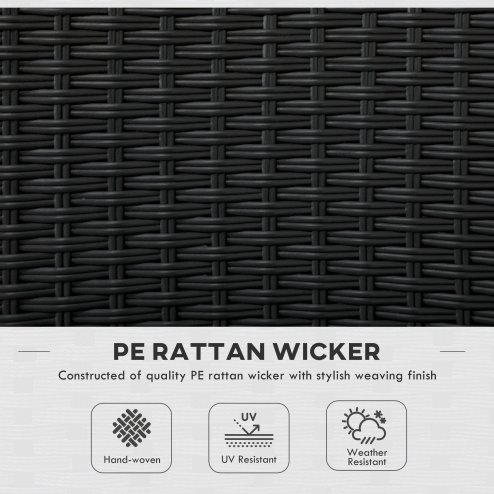 Outsunny 4 Pieces PE Rattan Garden Chairs with Cushion, Patio Wicker Dining Chairs with Backrest for Patio, Deck, Garden, Black