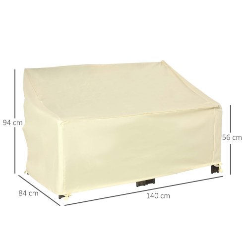 Outsunny 600D Oxford Cloth Furniture Cover, 2 Seater Sofa Protector for Garden Patio, Outdoor, Waterproof, 140L x 84W x 56/94H cm