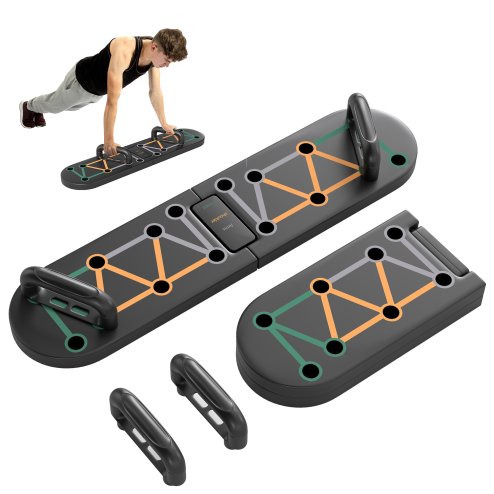 SPORTNOW Foldable Push Up Board, 11-in-1 Press Up Board, Portable Pushup Stand with Non-slip Pads for Arms, Should, Chest Building, Black