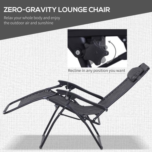 Outsunny Folding Zero Gravity Chairs, 3 Pieces Adjustable Sun Lounger and Table Set with Cup Holder and Headrest, Patio Bistro Set with Reclining Garden Chairs for Outdoor, Light Grey