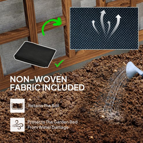 Outsunny Wooden Planters with Trellis for Vine Climbing, Raised Beds for Garden Patio, Outdoor Planter Box for Vegetables, Flowers, Herbs, Distressed Brown