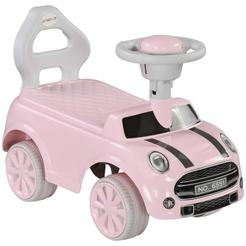 AIYAPLAY Ride On Car Foot To Floor Sliding Car Push Along Car with Air Horn, Anti-Over-Backwards Design, for Toddler from 18 to 36 Months - Pink Image