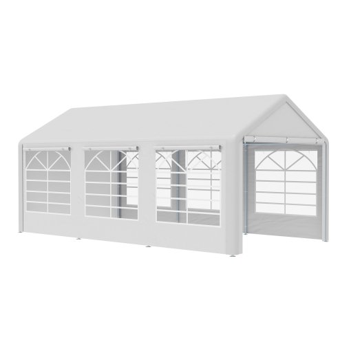 Outsunny 6 x 3(m) Garden Gazebo Marquee Party Tent Wedding Portable Garage Carport shelter Car Canopy Outdoor Heavy Duty Steel Frame Waterproof Rot Resistant Image