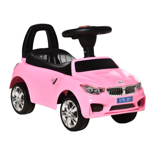 HOMCOM Ride on Car Baby Toddler Walker Foot to Floor Sliding Car Slider w/ Horn Music Working Lights Storage for 1.5 - 3 Years Old Pink Image