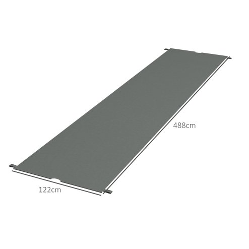 Outsunny 2 PCS Pergola Canopy Replacement, 4.9 x 1.2m UV Protection Pergola Cover, Easy to Install, for 3 x 3(m) Pergola, Dark Grey