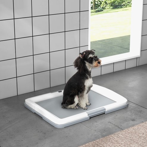PawHut Dog Toilet Tray, Dog Litter Pee Pad Tray for Training Dogs, Dog Potty Tray Puppy Tray Pad Holder for Indoor, Balcony, Outdoor, 63 x 49 x 6cm Image