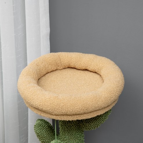 PawHut Cat Tree, 72cm Cat Scratching Post with Bed, Kitty Activity Centre, Cat Climbing Tower with Ball Toy Curved Scratching Pad, Brown