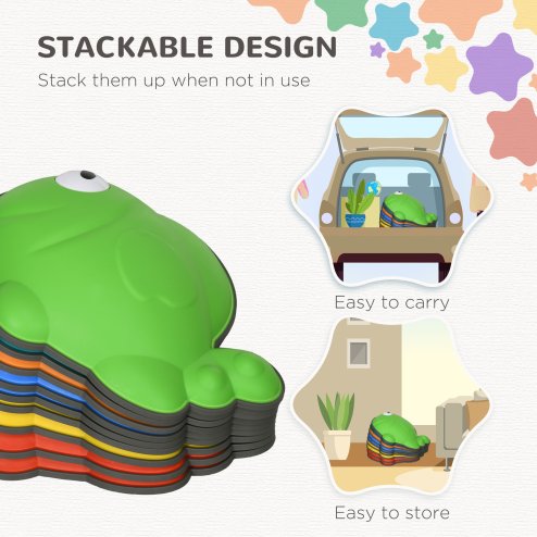 AIYAPLAY Stepping Stones Kids, 9 Pcs Goldfish Shaped Balance Stepping Stones for Sensory with Non-slip Edge, Outdoor Indoor Obstacle Course Stackable Balance Blocks, River Stones