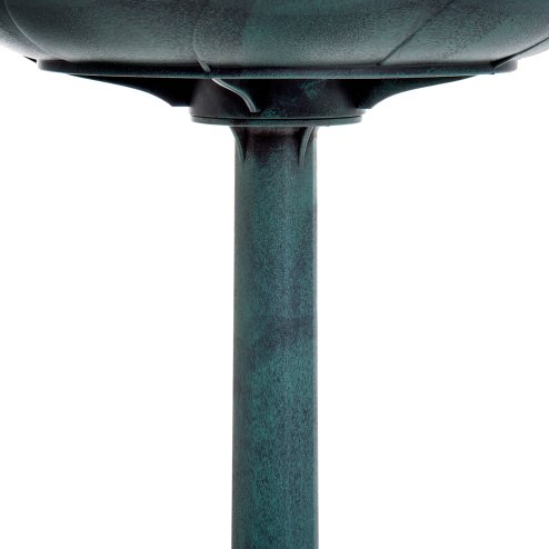Outsunny 50cm Bird Bath for Garden, Outdoor Birdbath Stand, Decorative Bird Drinking Stand with Scallop-like Pattern, Time-Worn Finish, Green
