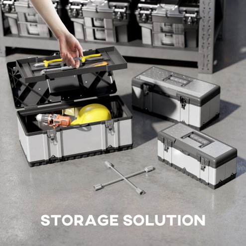 HOMCOM 3 Pieces Tool Box Set, 23