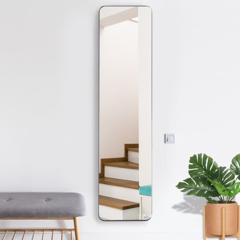 HOMCOM Full Length Mirror, Free Standing or Wall Hanging, Tall Full Body Mirror for Bedroom, Hallway, Black