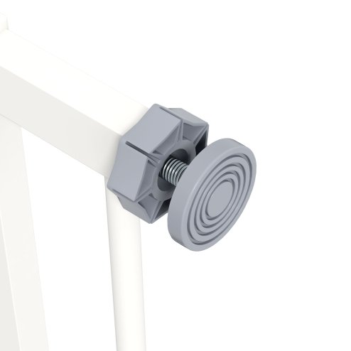 PawHut Dog Gate Stair Gate Pressure Fit Pets Barrier Auto Close for Doorway Hallway, 74-80cm Wide Adjustable, White