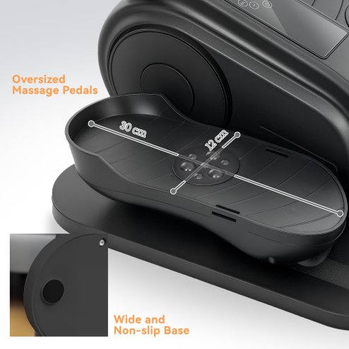 SPORTNOW Under Desk Elliptical Machine, Seated Pedal Exerciser, Mini Elliptical Trainer with LCD Monitor, Remote Control and 10 Adjustable Speed, Quiet & Portable for Seniors, Black