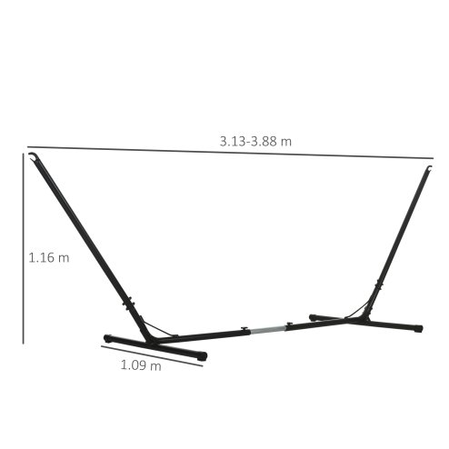 Outsunny 3.1-3.8m Adjustable Universal Hammock Stand Metal Frame Garden Camping Picnic Outdoor Patio Replacement - Stand Only