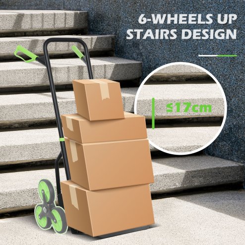 DURHAND Steel Folding Hand Truck, Heavy Duty Foldable Trolley on Wheels, Multi-Purpose Sack Truck Moving Trolley, 120kg, Green