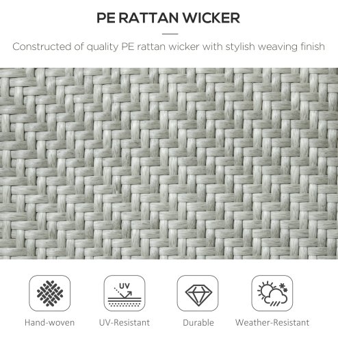 Outsunny Stackable Outdoor Chairs Set of 4, Rattan Garden Chairs with Armrests and Backrest for Deck, Mixed Grey