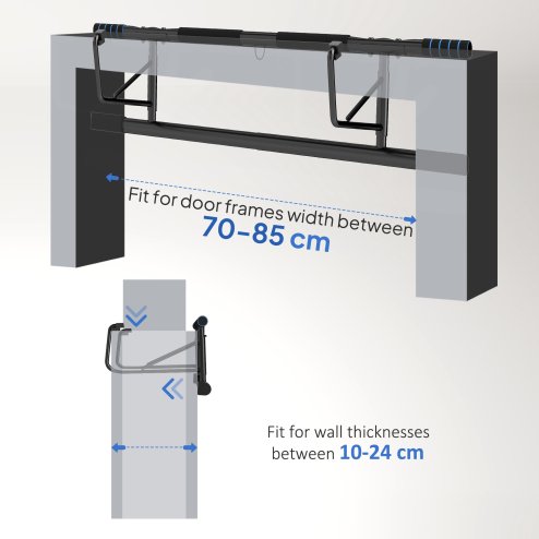 SPORTNOW Doorway Pull-Up Bar, No-Drilling Chin-Up Bar, Push-Up Stand with Resistance Bands, Padded Handles for Home Gym Exercise