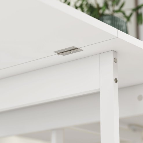 HOMCOM Industrial Folding Dining Table, Drop Leaf Table with Open Compartments for Small Spaces, Kitchen, Dining Room, White