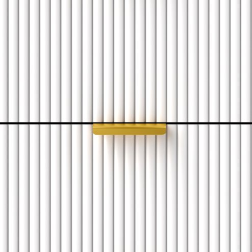 HOMCOM Bedroom Chest of Drawers with 4 Drawers, Fluted Dresser with Gold Tone Handles, Storage Cabinet for Bedroom, Living Room, Hallway, Entryway, White