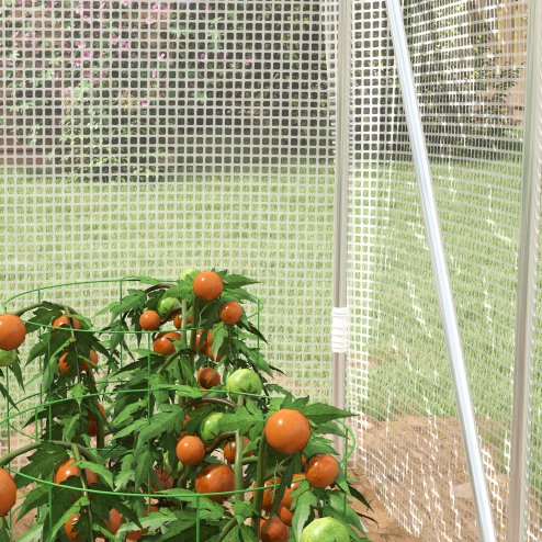 Outsunny 3 x 2 x 2m Polytunnel Greenhouse with Hinged Door, Walk-in Grow House Tent with UV-resistant PE Cover, Galvanised Steel Frame, Clamps, White