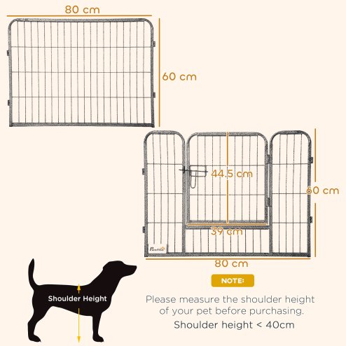 PawHut Dog Pen 16 Panels Puppy Pen Heavy Duty Pet Playpen for Indoor Outdoor for Dogs, Rabbits, Ducks 60cm High
