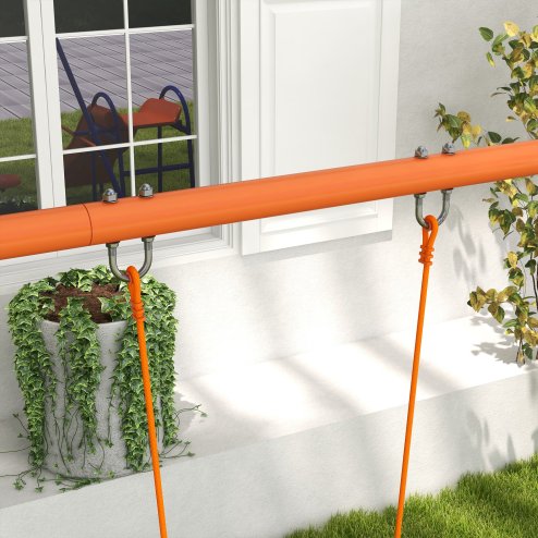 Outsunny 4 in 1 Garden Swing Set, Metal Kids Swing Set w/ Double Swings, Glider, Slide, Ladder, for Outdoor Play - Multicoloured