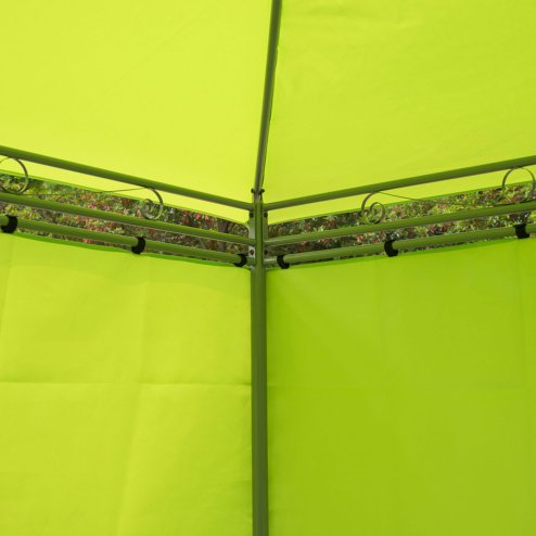 Outsunny 3 x 3(m) Garden Gazebo, Outdoor Gazebo Canopy Shelter with Curtains and Steel Frame for Lawn, Yard and Deck, Green