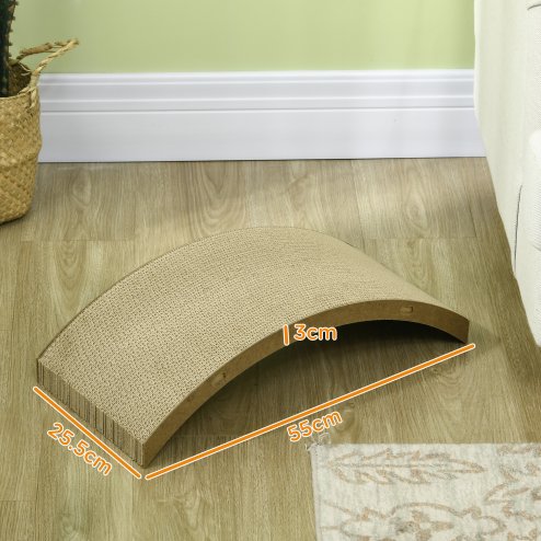 PawHut Cat Scratching Board, 4 piece Set Scratch Pad Reversible, Cat Scratcher Replacement for Cat Treadmill, Indoor Kitten, Scratching Boards Only, 55 x 26cm - Brown