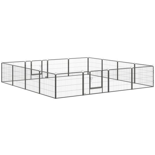 PawHut Dog Pen 16 Panels Puppy Pen Heavy Duty Pet Playpen for Indoor Outdoor for Dogs, Rabbits, Ducks 60cm High
