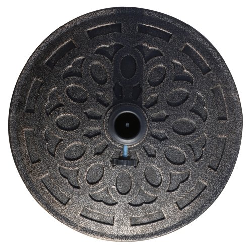 Outsunny 14 kg Round Garden Parasol Base Holder Decorative Resin Umbrella Stand with Adjustable Coupler for Outdoor Patio Market, Bronze Tone
