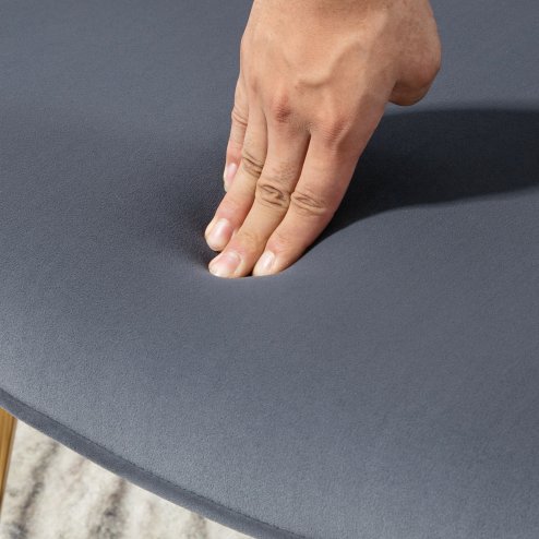 HOMCOM Modern Armchair with Footstool, Upholstered Accent Chair with Ottoman, Steel Legs, Velvet Wingback Chair for Living Room, Bedroom, Home Study, Dark Grey