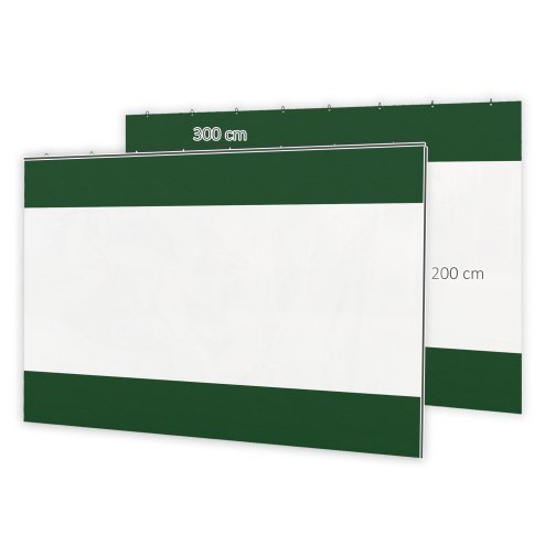Outsunny 2 Pack Pergola Gazebo Side Panels with Large Window, for 3(m) Long Garden Pergola, 3x2m Gazebo Side Curtains Replacement, Green