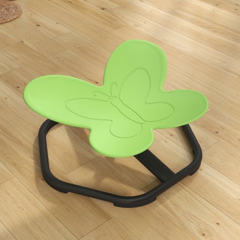 AIYAPLAY Sensory Spinning Chair for Kids, Butterfly-Shaped Swivel Chair for Balance and Coordination Training, Multi-Position Spinning Seat with Non-Slip Base, Green