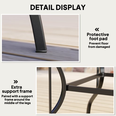 Outsunny 94 x 94 cm Garden Table with Parasol Hole, Outdoor Dining Table for 4, Square Patio Table with Stone-Grain Effect PC Board Top for Patio, Garden, Brown