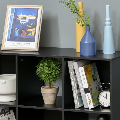 HOMCOM 3-tier 9 Cubes Storage Unit Particle Board Cupboard Bookcase Organiser Home Office Shelves