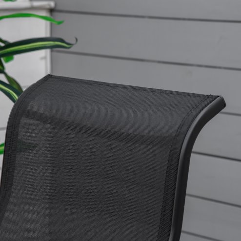 Outsunny Outdoor Gliding Rocking Chair with Sturdy Metal Frame Garden Comfortable Swing Chair for Patio, Garden and Poolside, Black