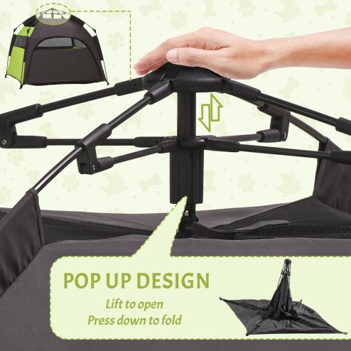 PawHut Foldable Dog Cat Tent, Portable Pet Playpen with Water-Resistant Oxford Cloth, Carry Bag, Exercise Tent for Extra Large Dog, Cat, Indoor Outdoor Use, Green