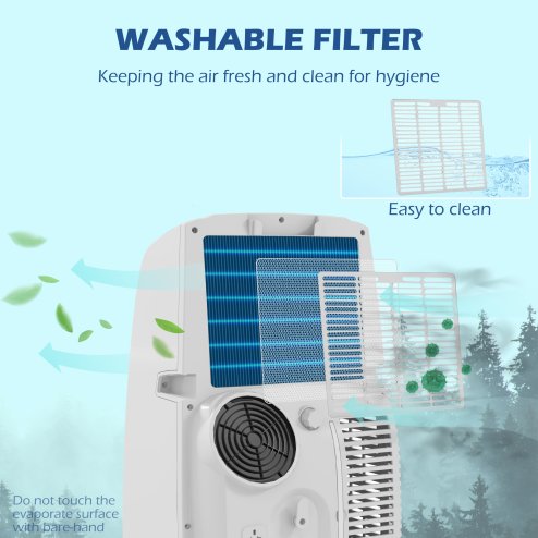 HOMCOM 12,000 BTU Portable Air Conditioner, 4-in-1 Dehumidifier Cooling Fan with Quiet Mode, Remote, LED Display, 24H Timer, Wheels, 35m², Window Venting Kit, Child Lock, White