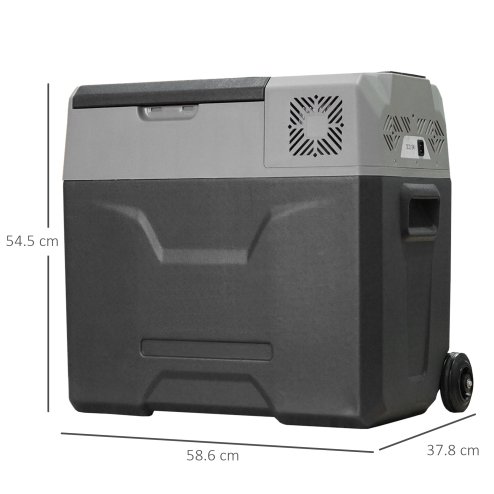 HOMCOM Car Refrigerator, Portable 12/24V Compressor Fridge Freezer, Electric Cooler Box Down to -20°C for Camping, (50 L)