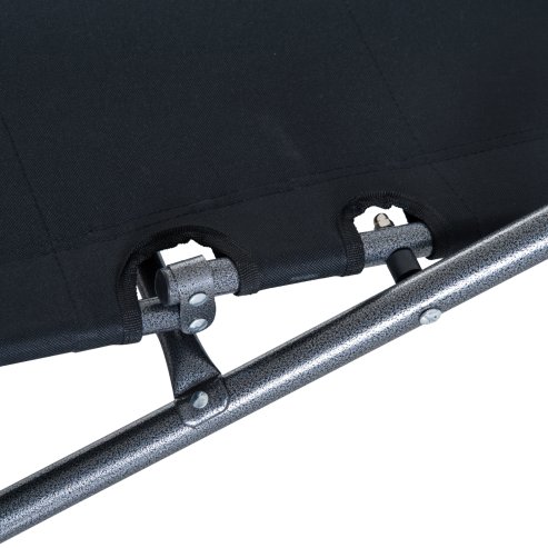 Outsunny 2 in 1 Folding Sun Lounger Reclining Garden Chair with 2-Level Adjustable Backrest, Outdoor Zero Gravity Recliner Garden Chair with Head Pillow and Armrests, Black