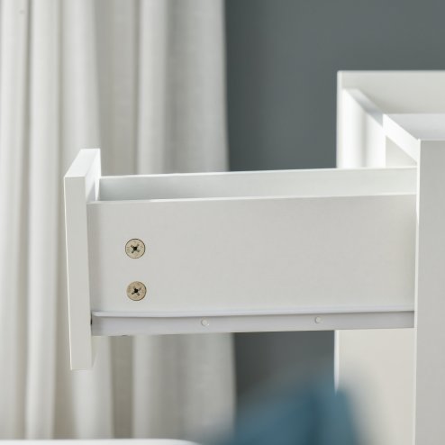 HOMCOM Dressing Table with Flip-Up Mirror and Cushioned Stool, Makeup Vanity Desk with Hidden Compartments and Storage Drawer, Convertible Writing Table for Bedroom, White