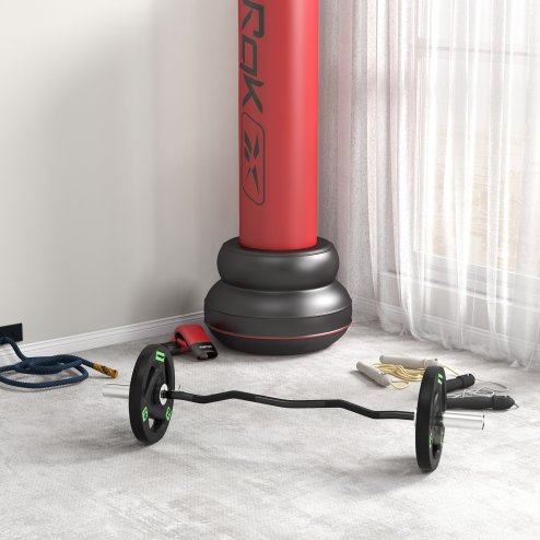 SPORTNOW 4ft Barbell Bar up to 100kg for 5cm Weight Plates with Spring Clips, Home Gym Weight Lifting Bar, 8kg