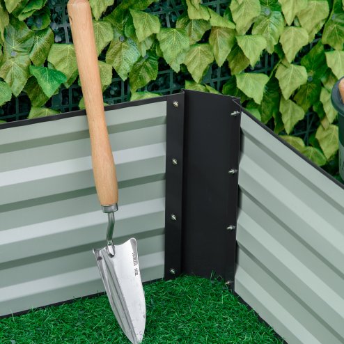 Outsunny 120 x 80cm/241L x 90.5cm Galvanised Raised Garden Bed, Metal Elevated Planter Box with Open Bottom, Outdoor Flower Pot for Growing Flowers, Herbs, Grey