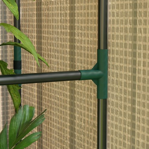 Outsunny Mini Greenhouse with 4 Wire Shelves, Portable Tomato Greenhouse, Upgraded Garden Grow House for Plants with Roll Up Door and Vents, 100 x 80 x 150cm, White