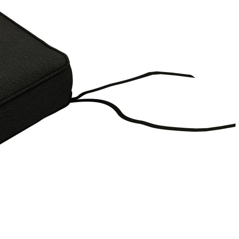 Outsunny Set of 4 Outdoor Seat Cushions with Ties, Water Repellent Seat Pads for Garden Patio Kitchen Office Chairs, Black