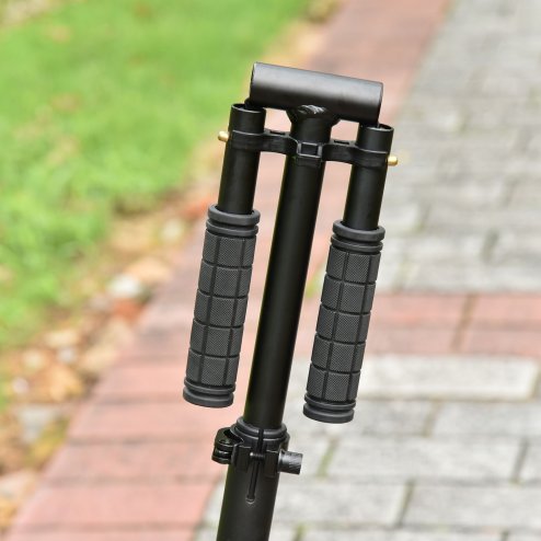 HOMCOM Folding Kick Scooter, Adjustable Ride On Scooter with 200mm Big Wheels and Double Shock Absorption, Urban Scooter for 14+ Teens Adult, Black