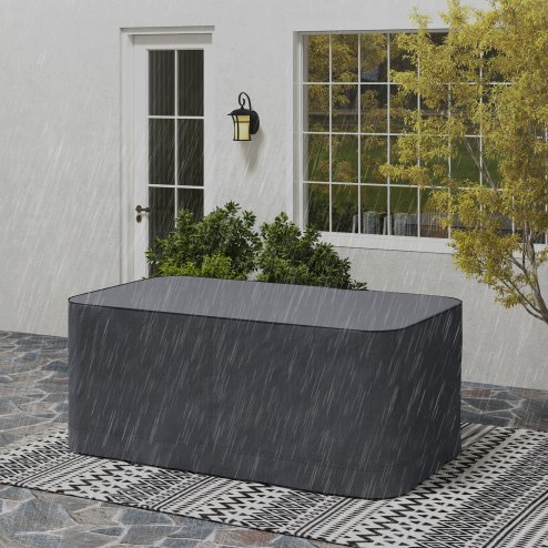 Outsunny Garden Furniture Cover, Waterproof Windproof 420D Heavy Duty Oxford Fabric Rattan Furniture Cover, Rectangular Outdoor Table Chair Set Cover, 235 x 135 x 94cm