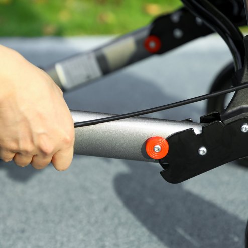 HOMCOM 4 Wheel Rollator with Seat and Back, Folding Mobility Walker with Carry Bag, Adjustable Height, Dual Brakes, Cane Holder, Lightweight Aluminium Walking Frame for Seniors and Disabled