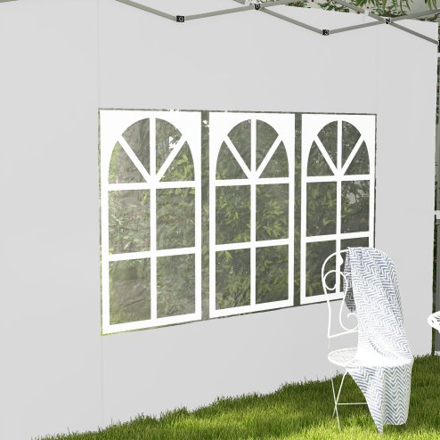 Outsunny Gazebo Side Panels with Window for 3x3(m) or 3x4m Pop Up Gazebo, 2 Pack Sides Replacement, White